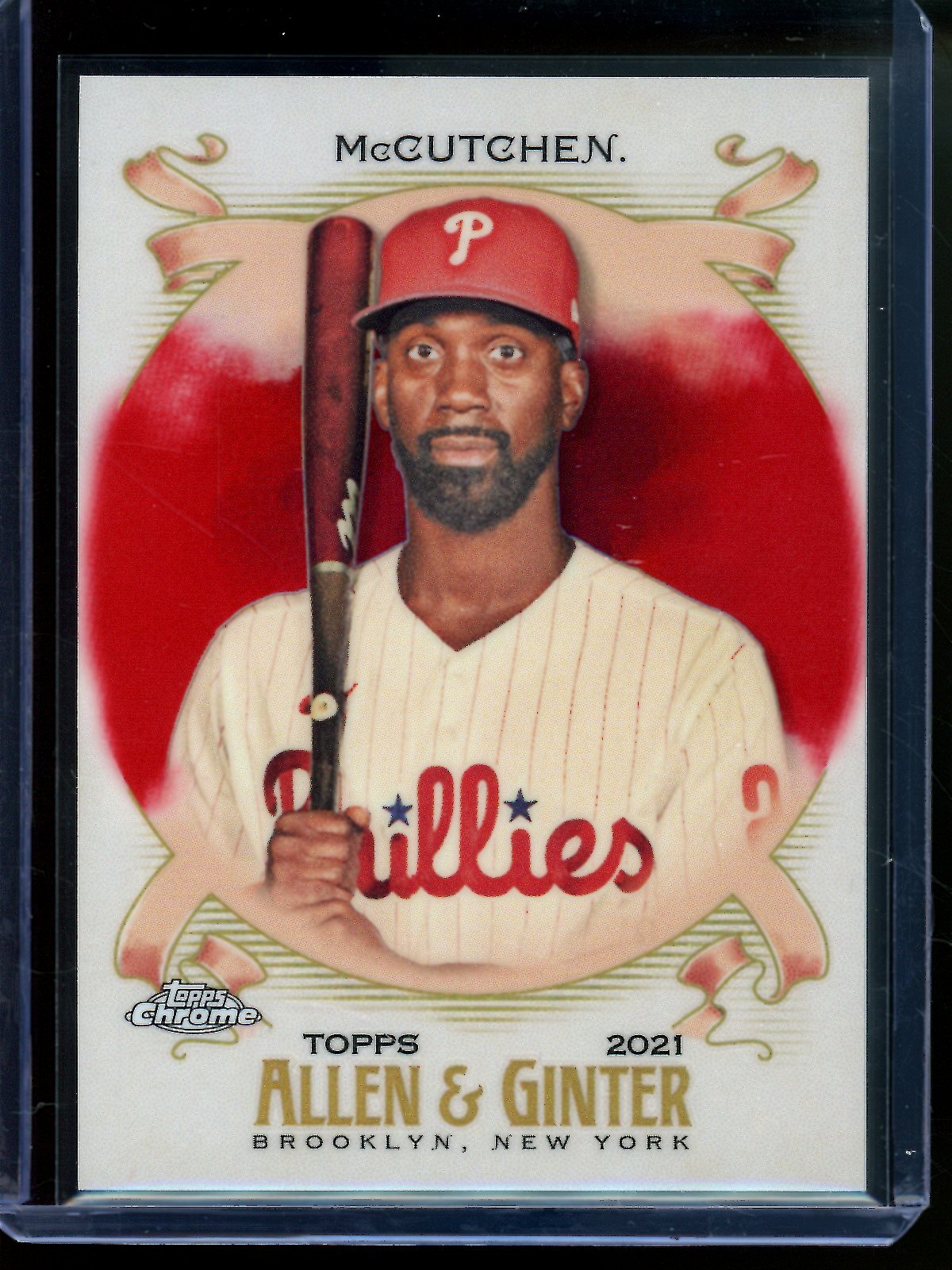 2021 Topps Allen and Ginter Chrome Andrew McCutchen Red Refractor /5 Phillies