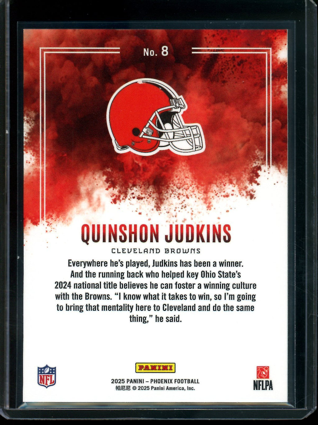 2025 Panini Phoenix Quinson Judkins Rookie Colorblast Case Hit Browns