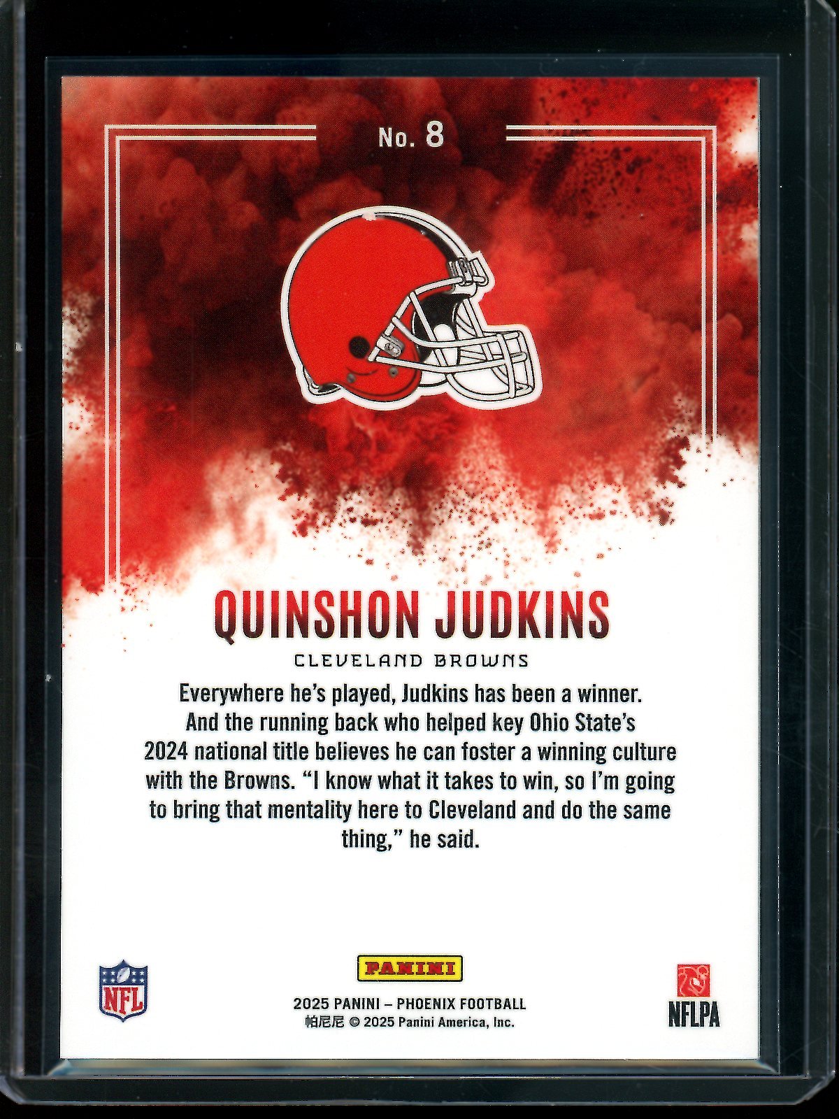2025 Panini Phoenix Quinson Judkins Rookie Colorblast Case Hit Browns