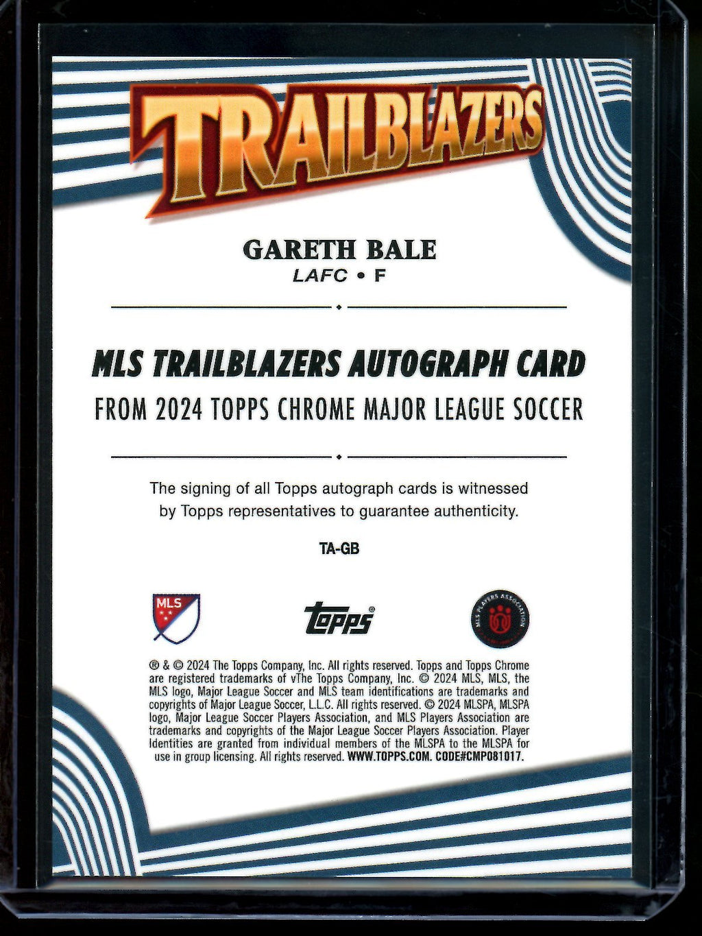 2024 Topps Chrome Gareth Bale Trailblazers Autograph Gold /50 LA