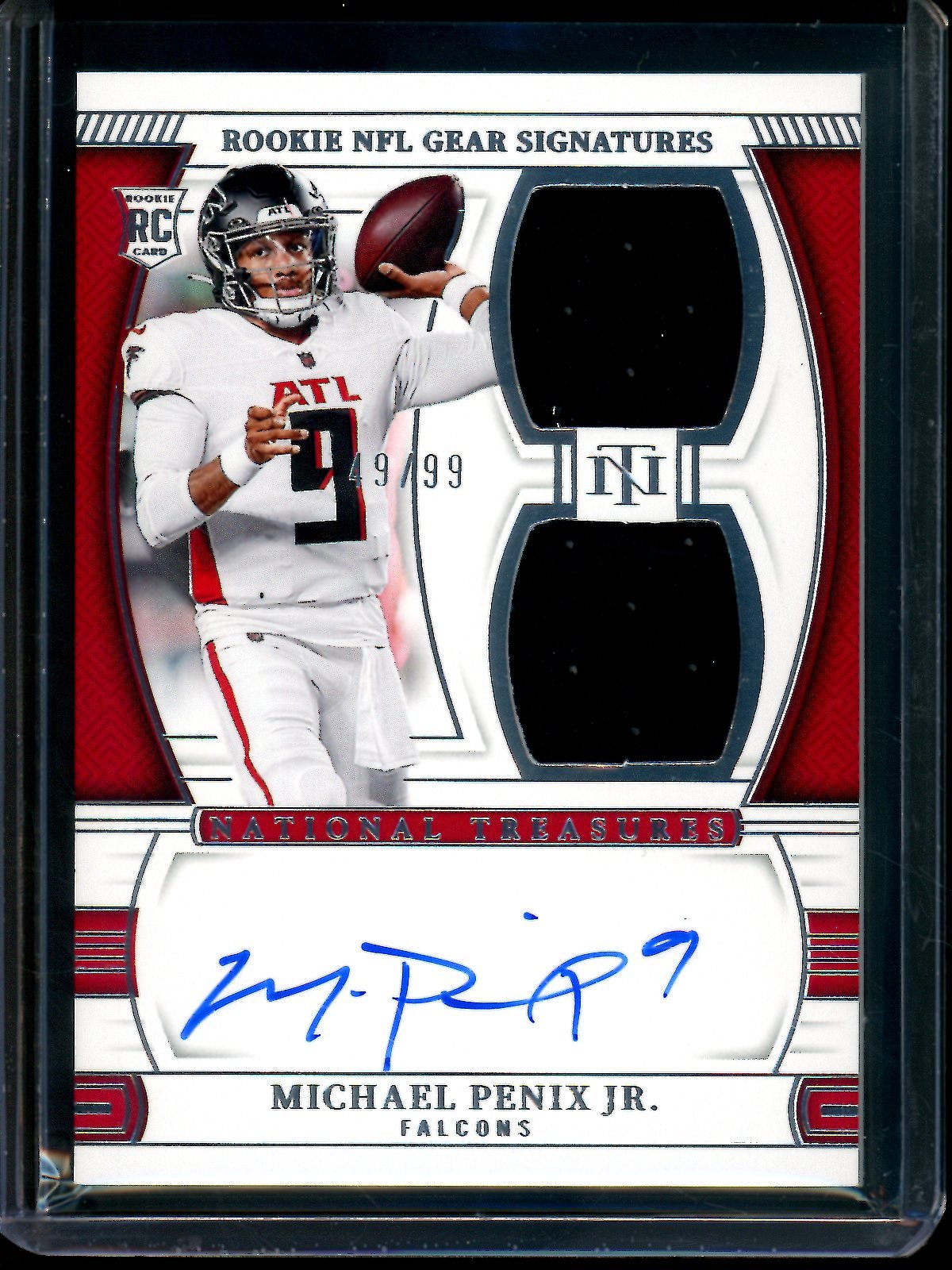 2024 Panini National Treasures Michael Penix Jr Rookie NFL Gear Signatures /99 Falcons