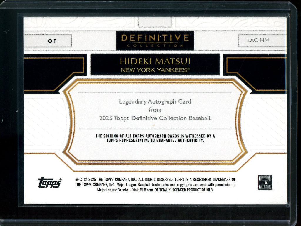2025 Topps Definitive Hideki Matsui Legendary Autograph 1/1 Yankees