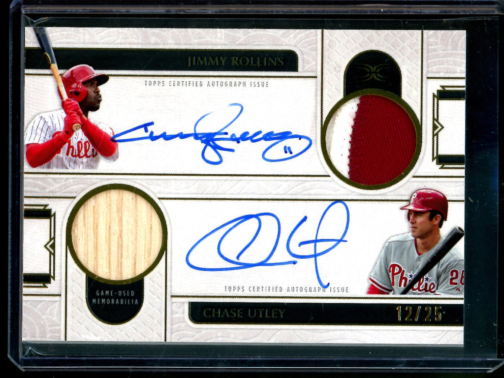2025 Topps Definitive Jimmy Rollins / Chase Utley Dual Autograph Relic /25 Phillies