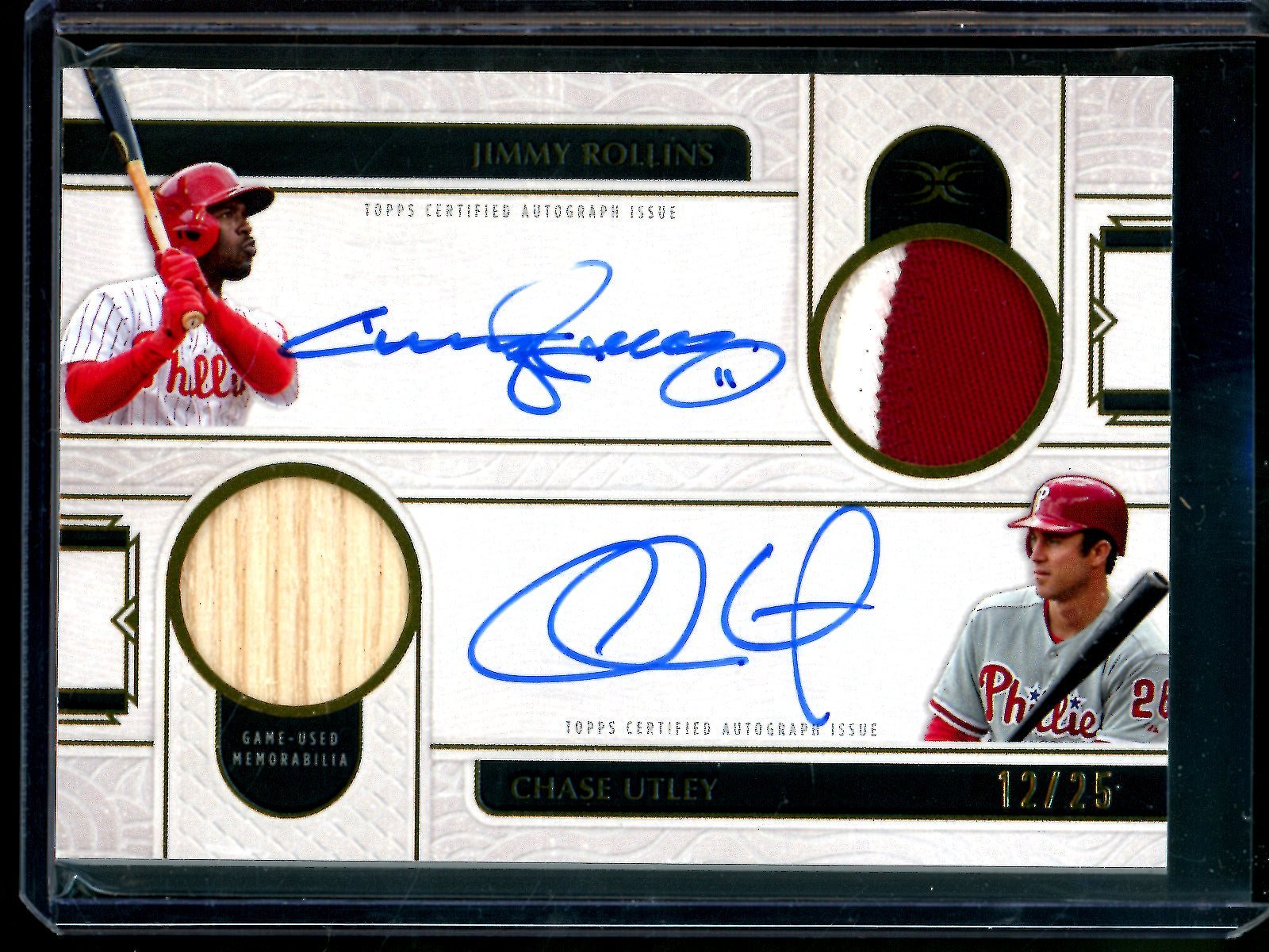 2025 Topps Definitive Jimmy Rollins / Chase Utley Dual Autograph Relic /25 Phillies