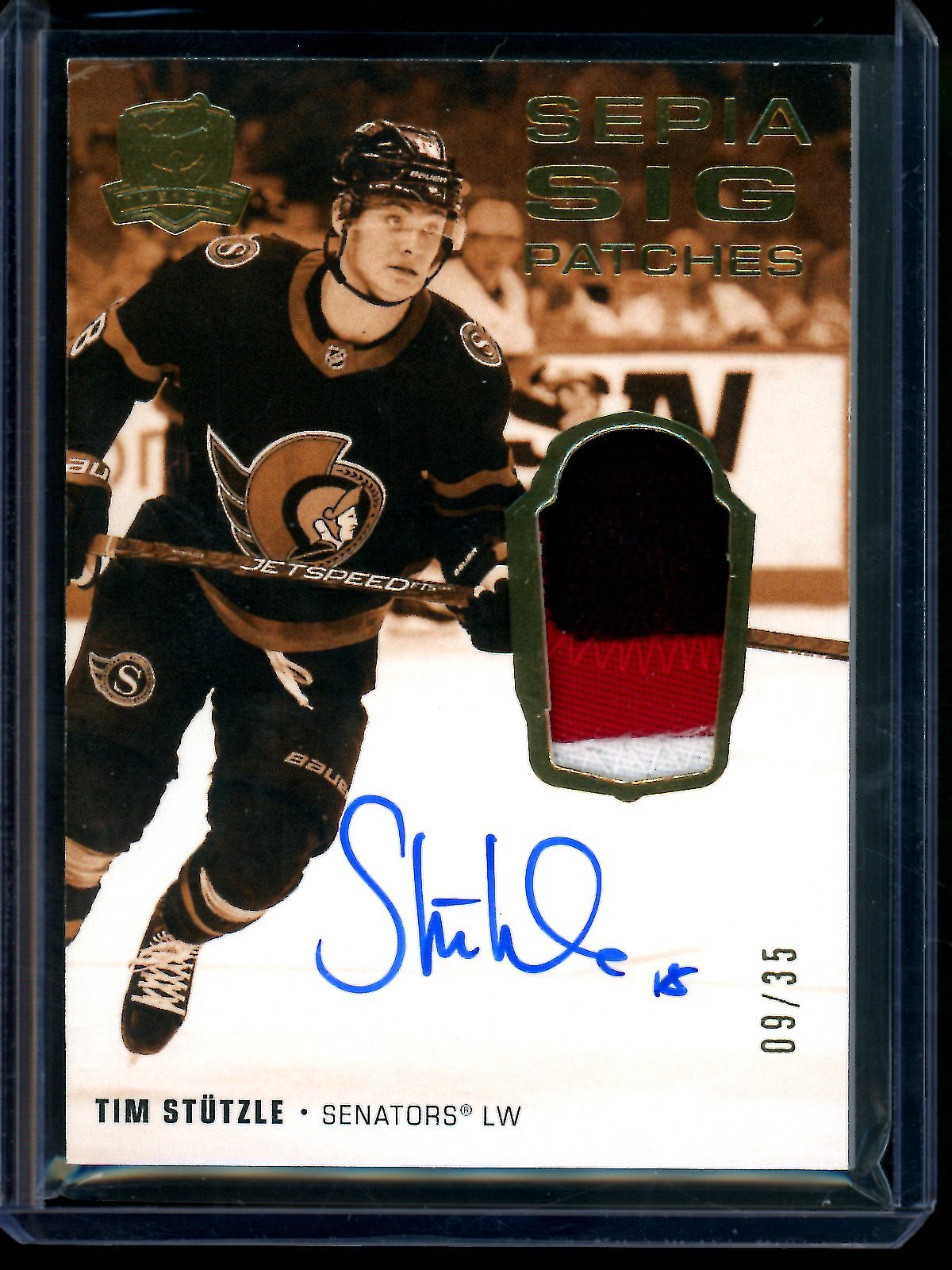 2023 Upper Deck The Cup Tim Stutzle Sepia Sig Patches /35 Senators