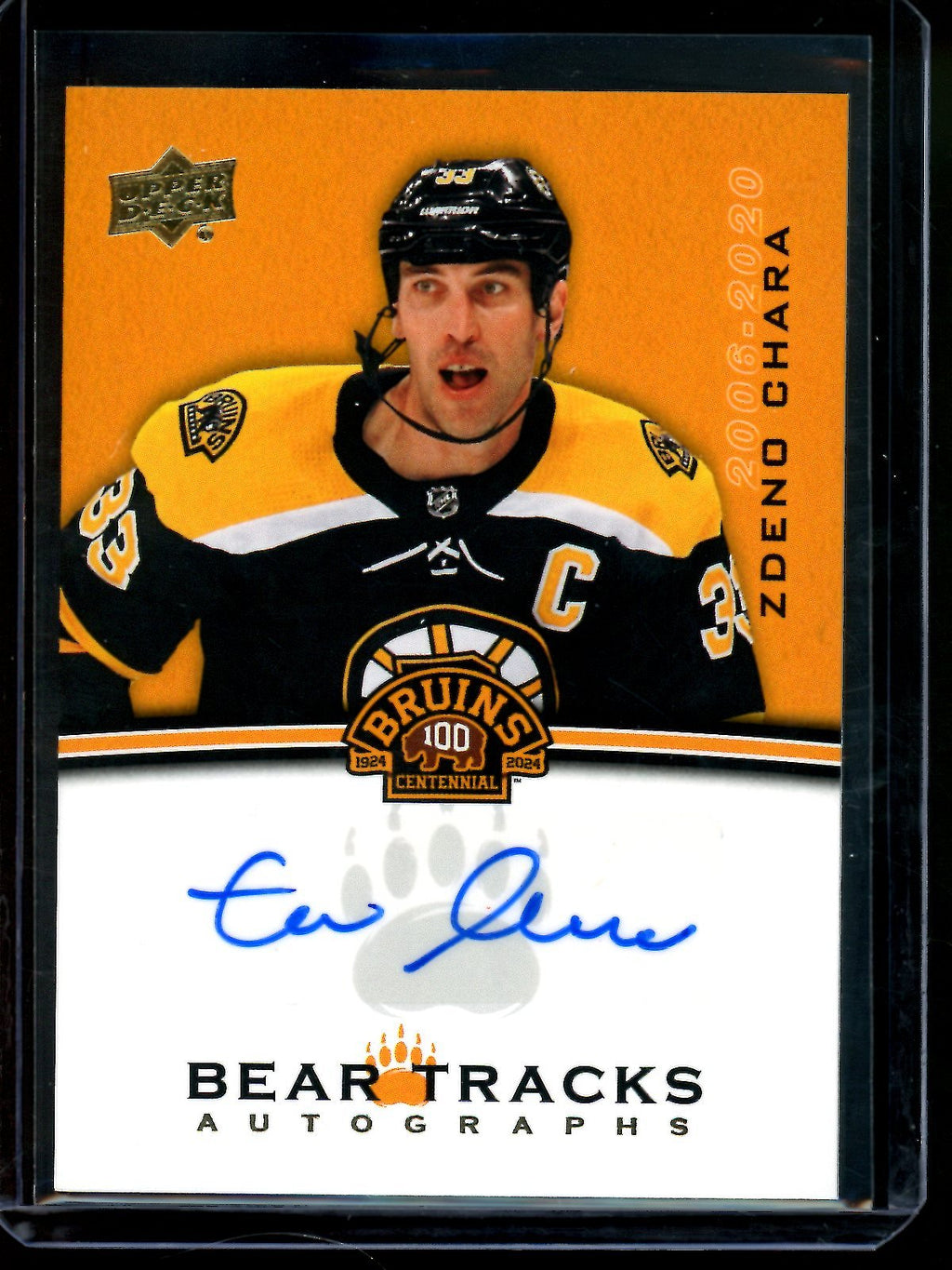2024 Upper Deck Bruins Centennial Zdeno Chara Bear Tracks Autographs SP Bruins