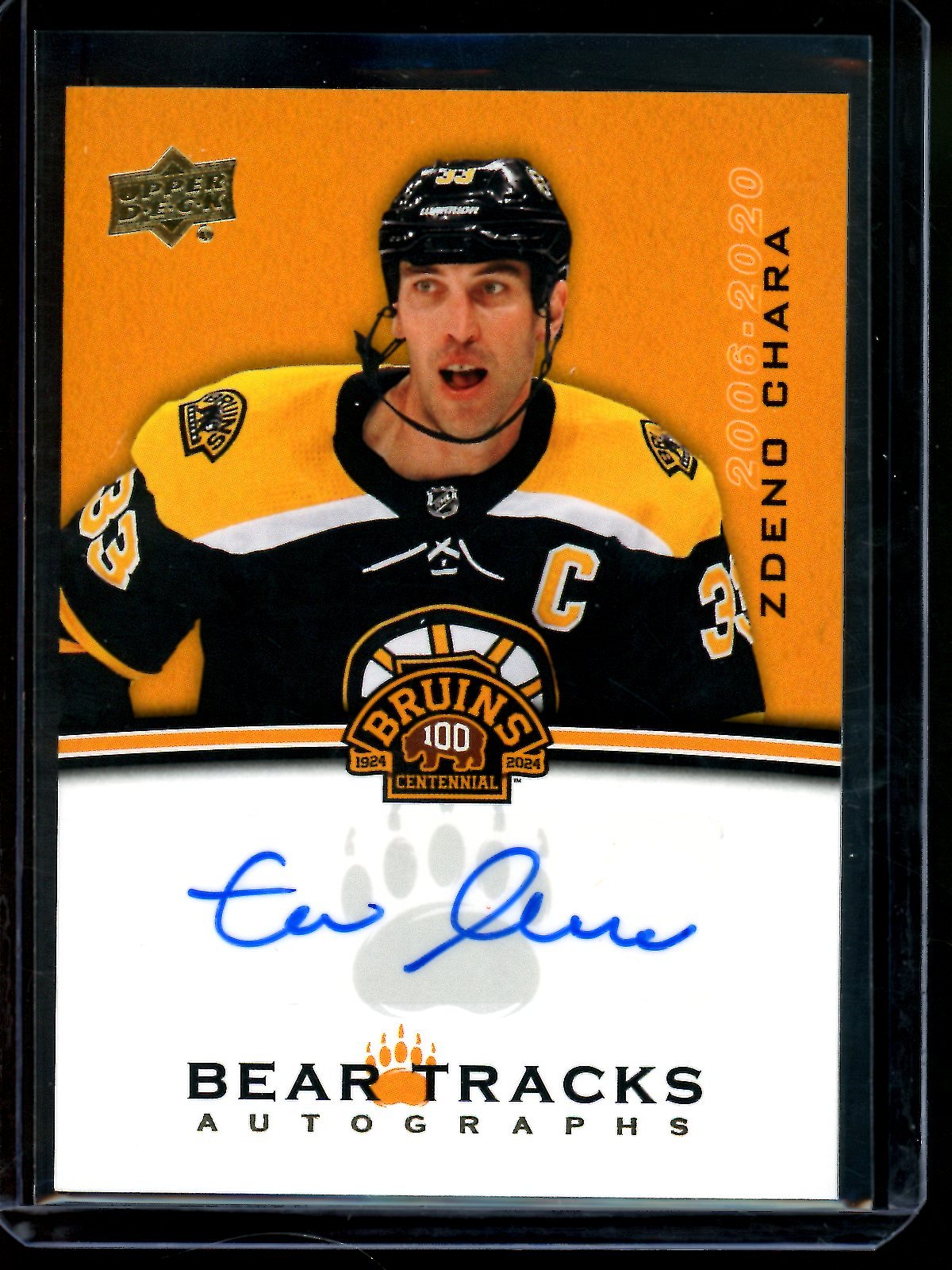 2024 Upper Deck Bruins Centennial Zdeno Chara Bear Tracks Autographs SP Bruins