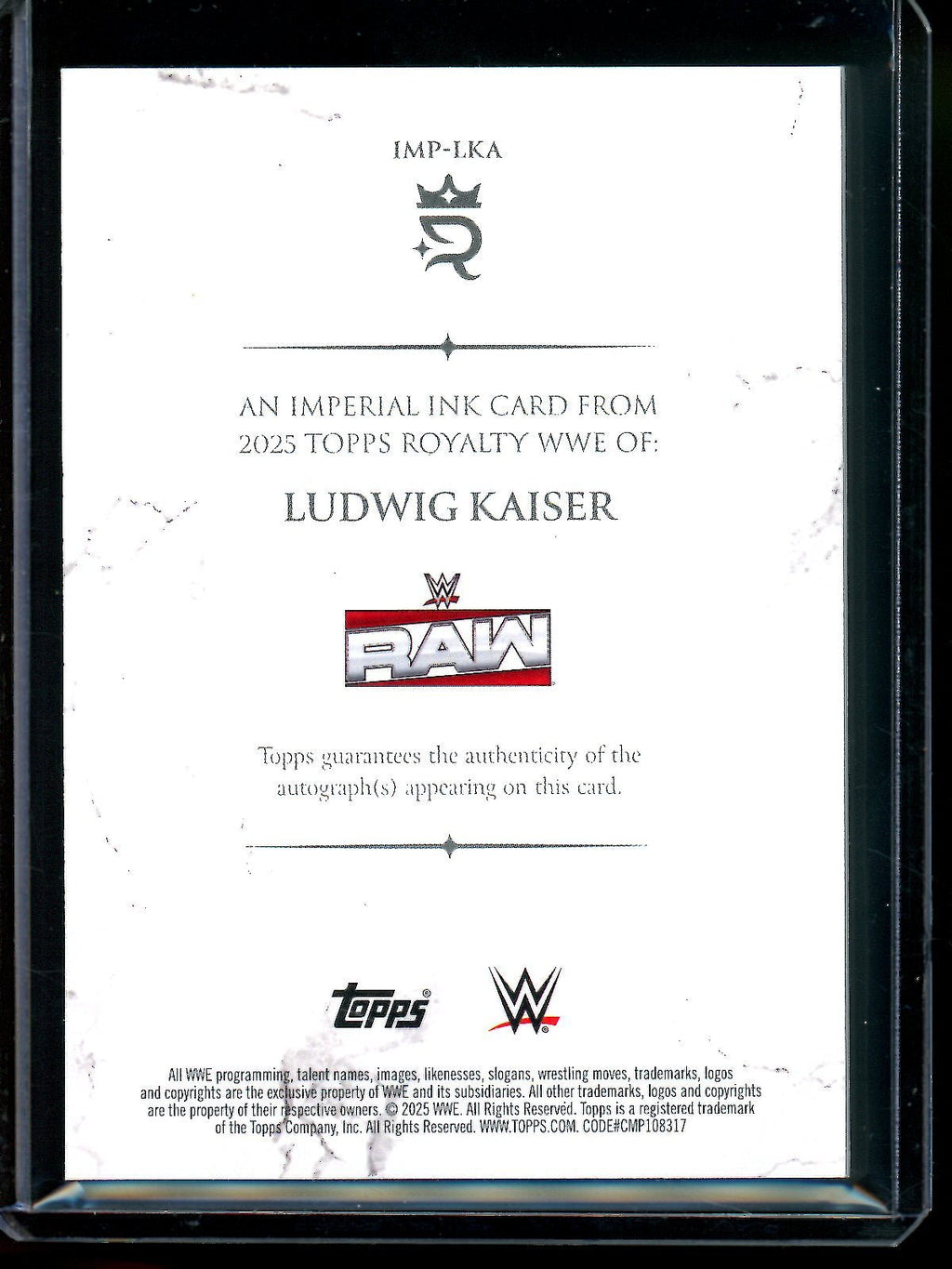 2025 Topps Royalty Ludwig Kaiser Imperial Ink Autograph /10