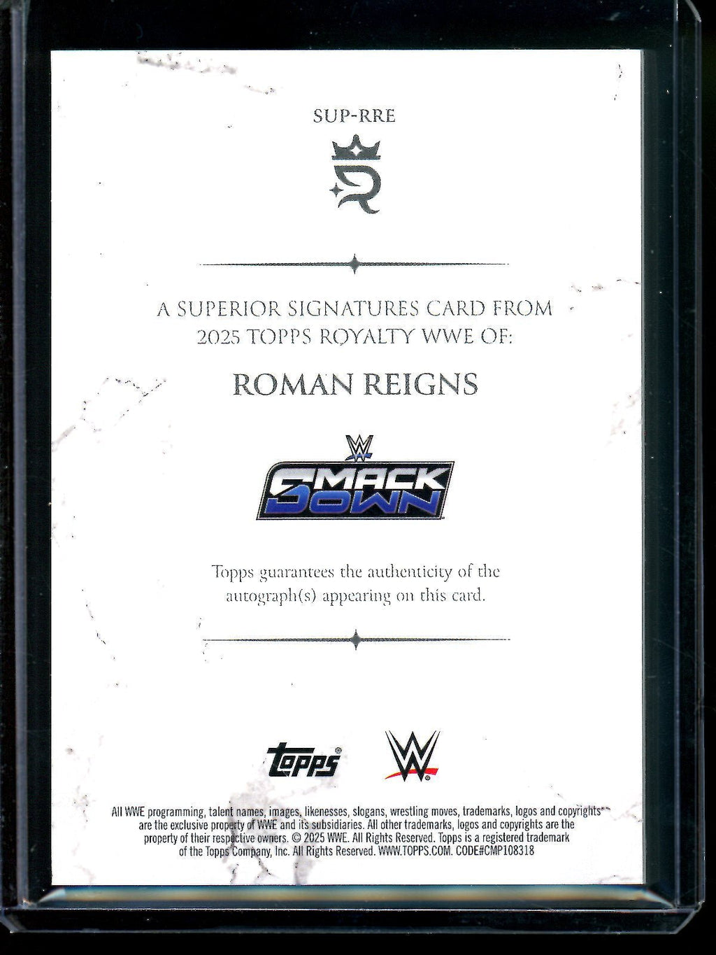2025 Topps Royalty Roman Reigns Superior Signatures /49