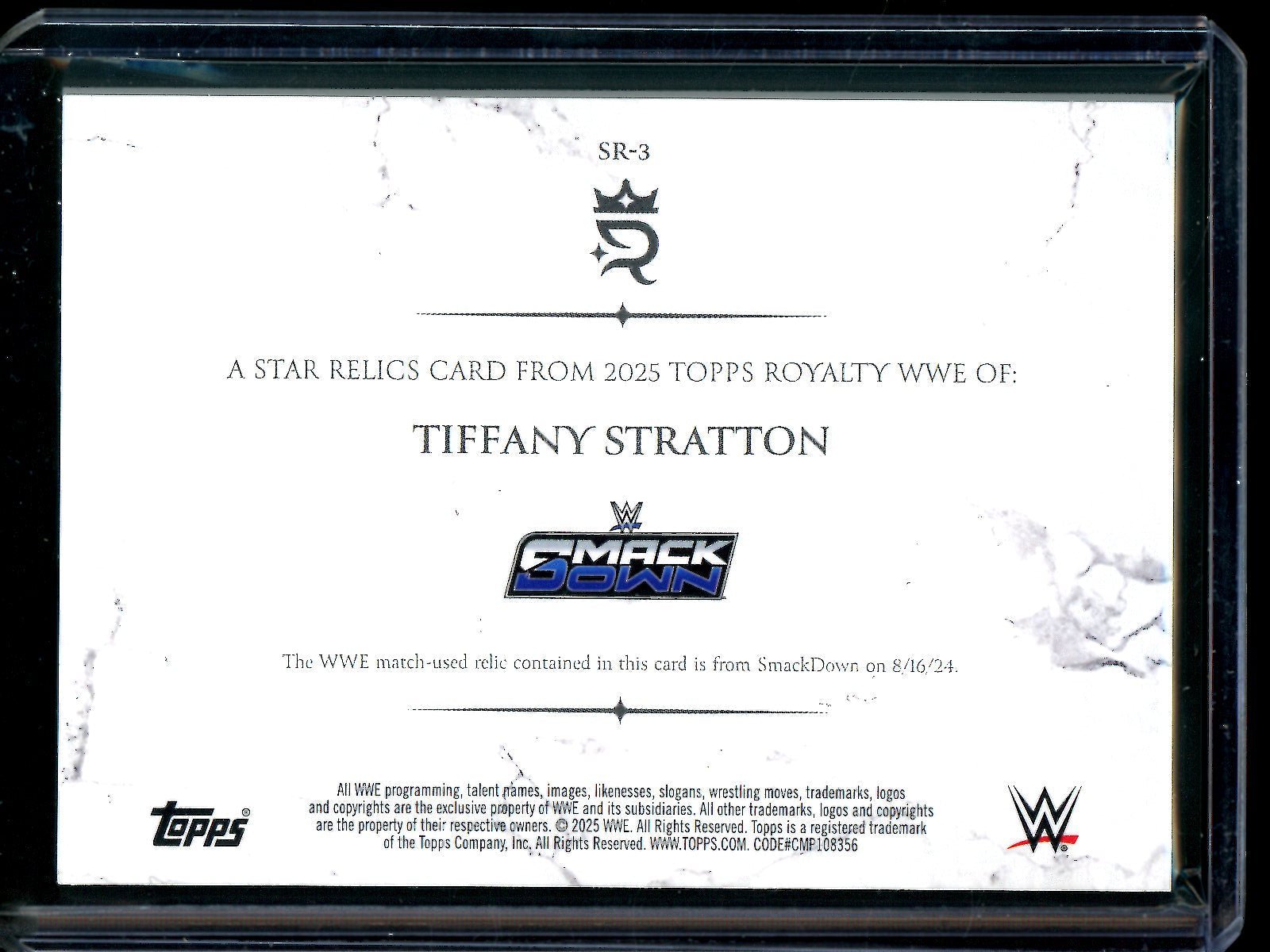2025 Topps Royalty Tiffany Stratton Star Relics Card #SR-3 /50