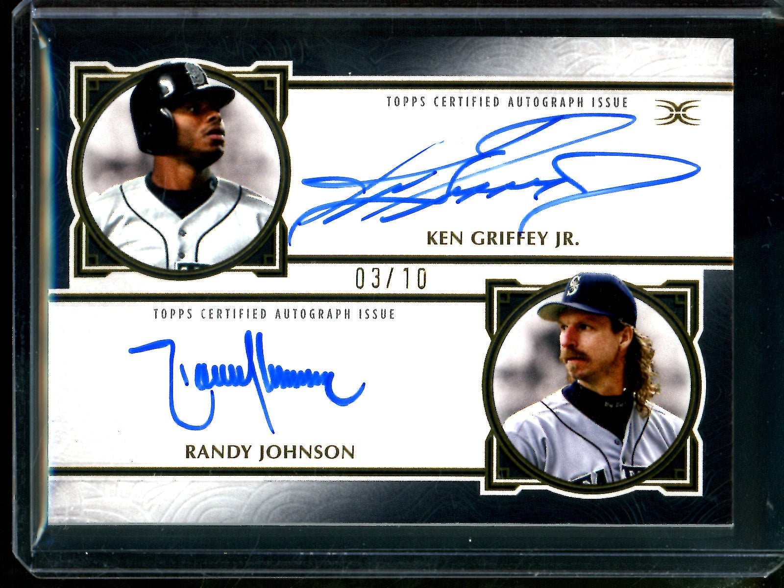 2025 Topps Definitive Ken Griffey Jr / Randy Johnson Dual Autograph /10 Black #DAC-GJ Mariners