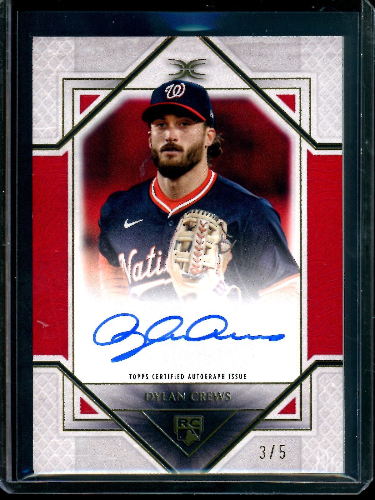 2025 Topps Definitive Dylan Crews Rookie Autograph Red /5 Nationals
