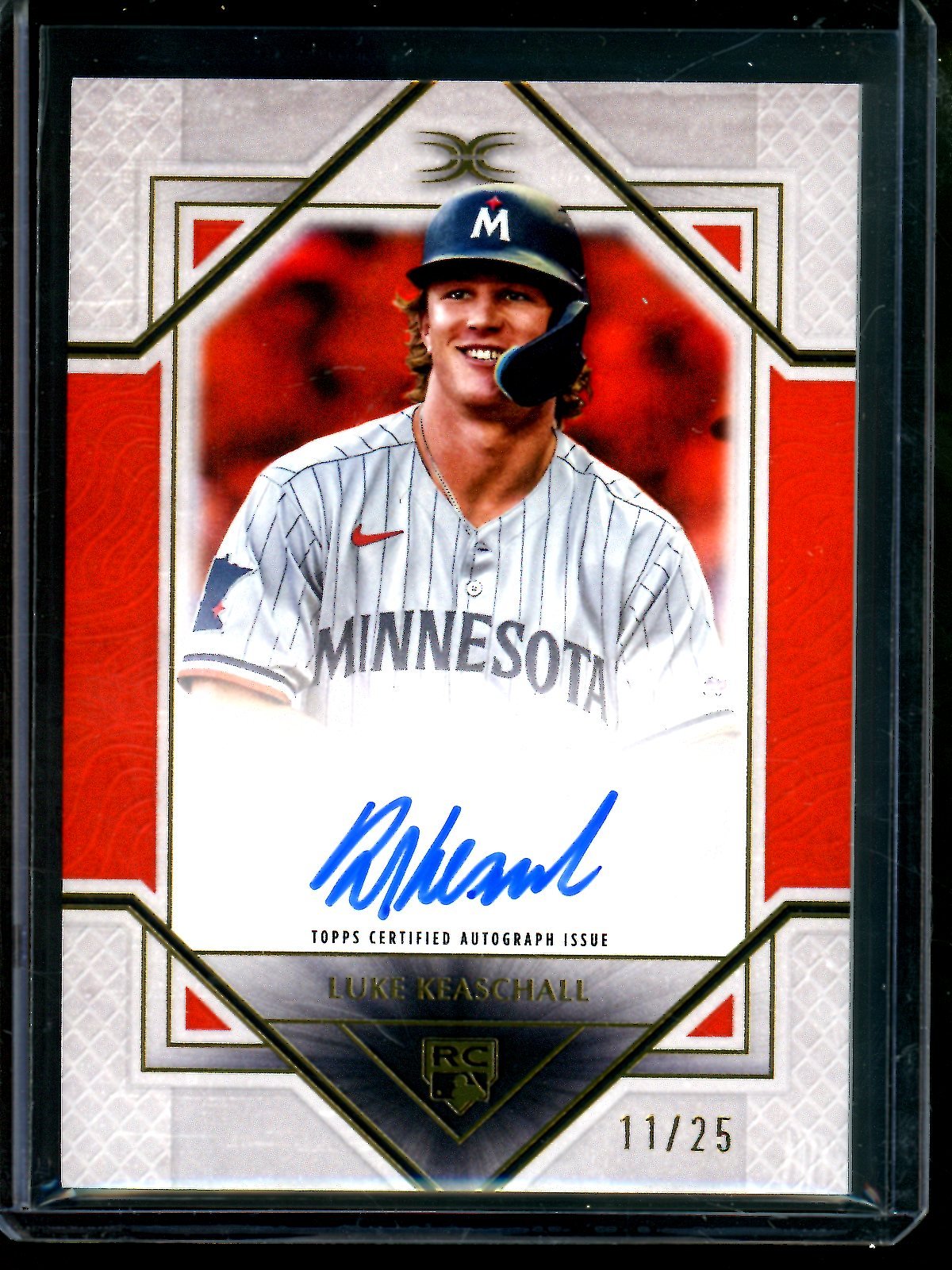 2025 Topps Definitive Luke Keaschall Orange Rookie Autograph /25 Twins