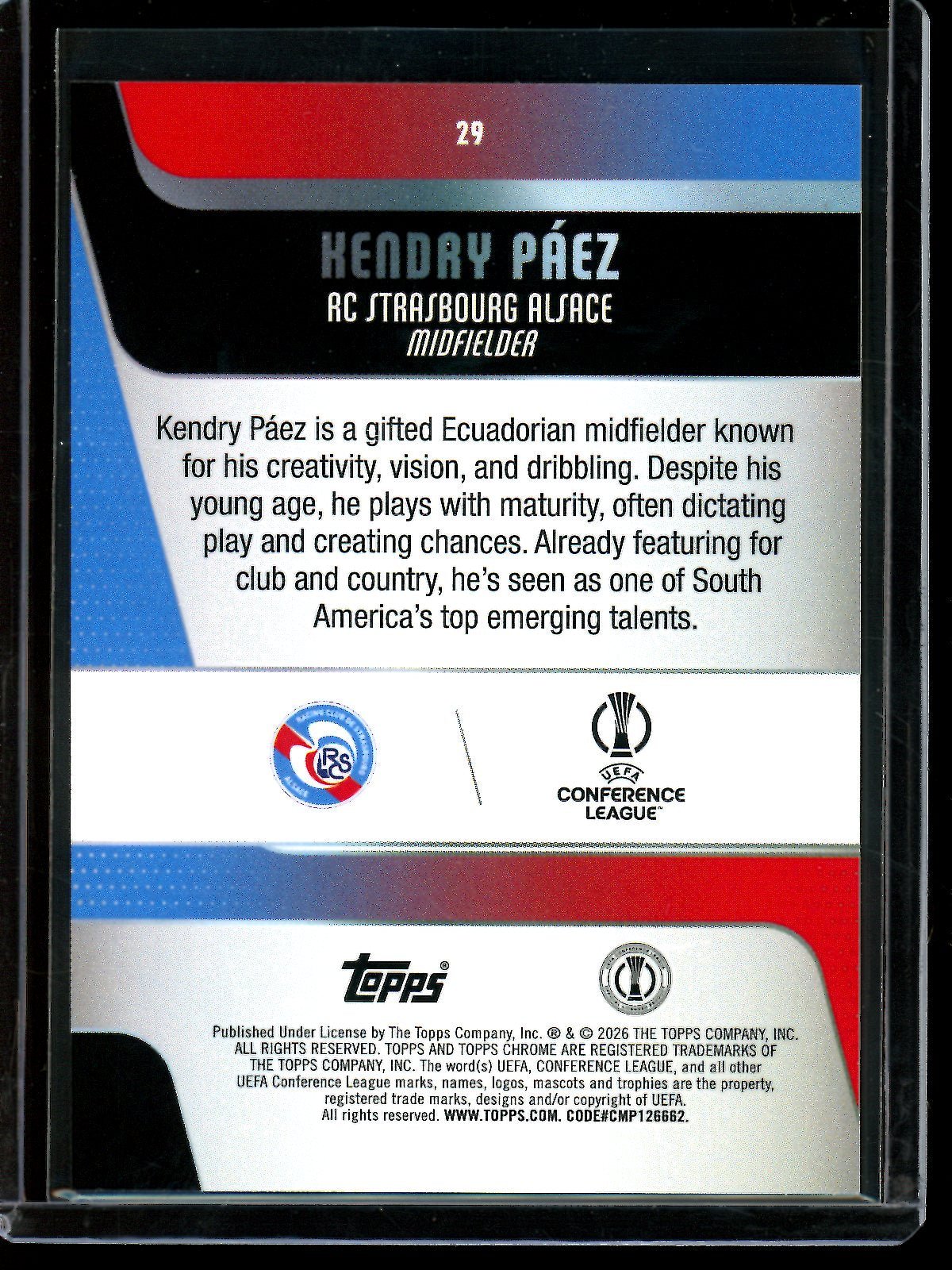 2026 Topps Chrome Hendry Paez Radiating Rookie SSP Strasbourg Alsace