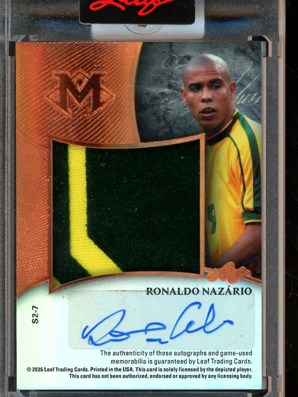 2026 Leaf Magnificence Neymar Jr. / Ronaldo Nazario Dual Patch Autograph /5 #S2-7