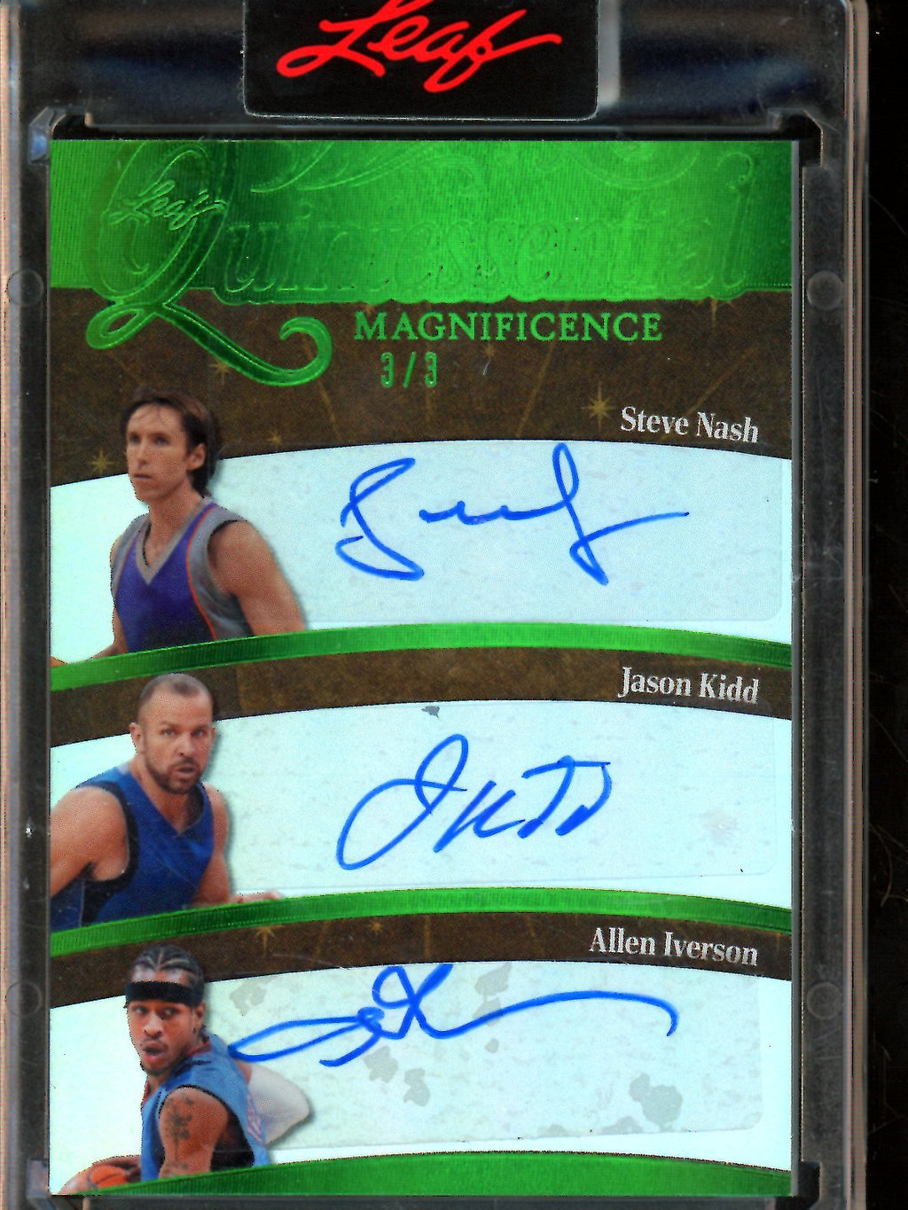 2026 Leaf Magnificence Nash / Kidd / Iverson / Marbury / Francis 5-Autograph Card /3 #Q-12