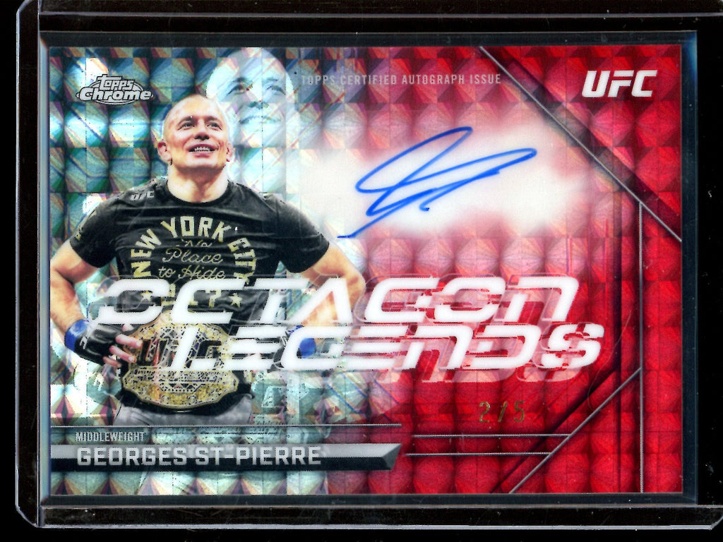 2026 Topps Chrome George St-Pierre Octagon Legends Red Refractor Autograph /5