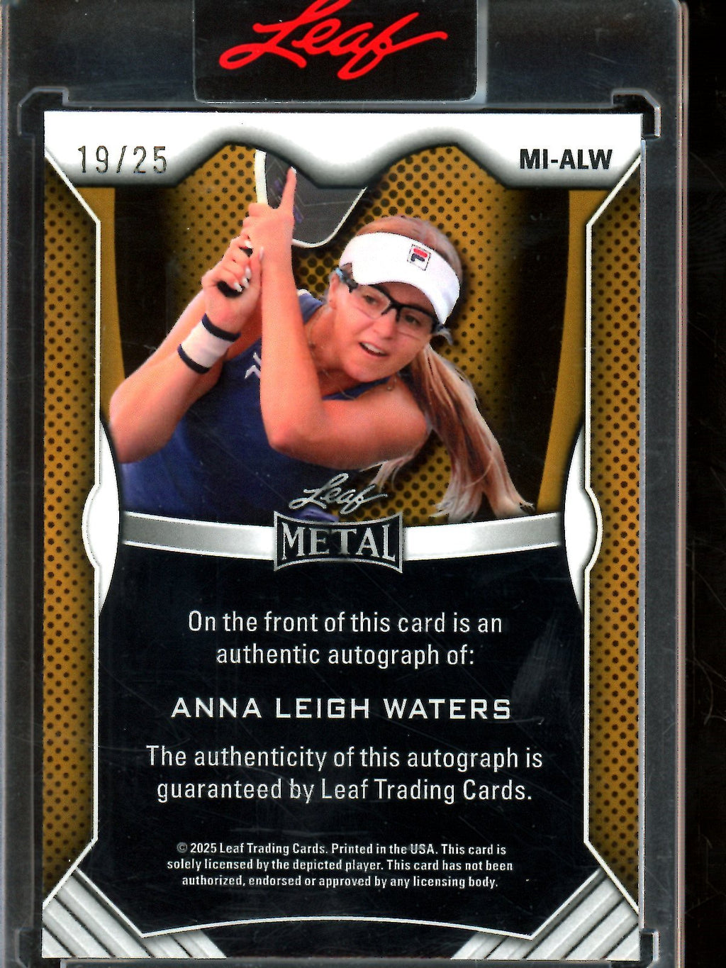 2025 Leaf Metal Anna Leigh Waters Red Cracked Ice Autograph /25 Inscribed