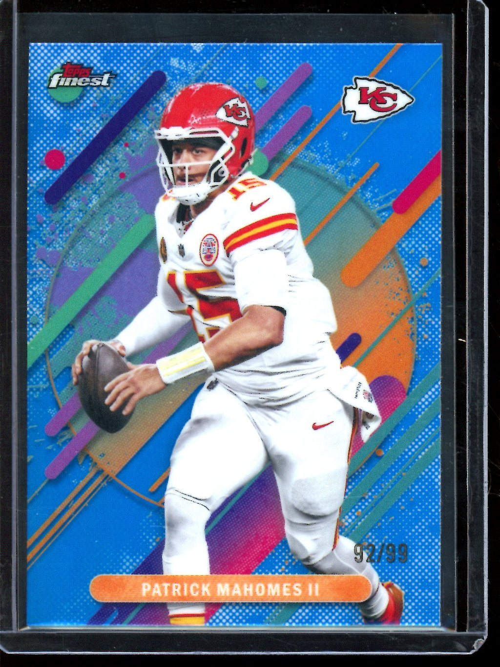 2025 Topps Finest Patrick Mahomes II Rare Blue Refractor /99 Chiefs