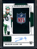 2024 Panini National Treasures Braelon Allen Rookie Hats Off Patch Autograph /3 Jets