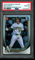 2025 Topps Chrome Nick Kurtz Red Rookie Redemption PSA 10 Athletics