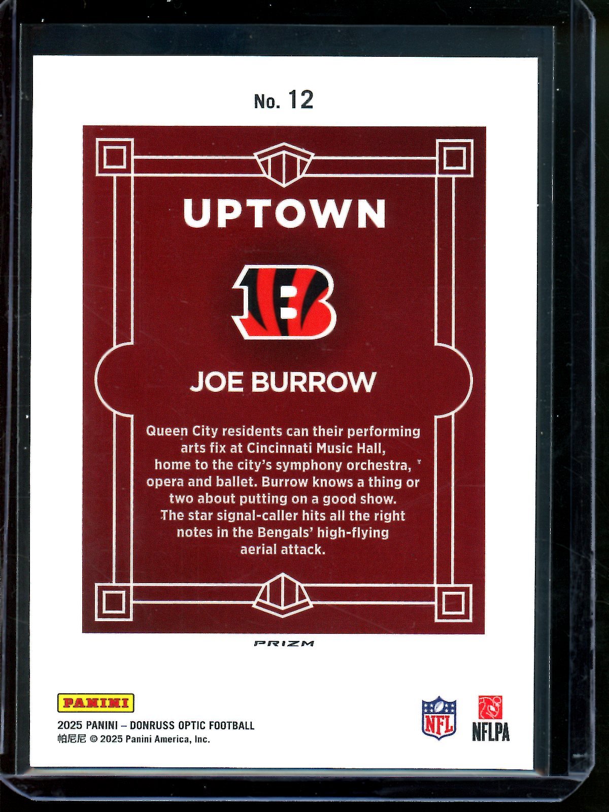 2025 Panini Optic Joe Burrow Uptown Case Hit Bengals