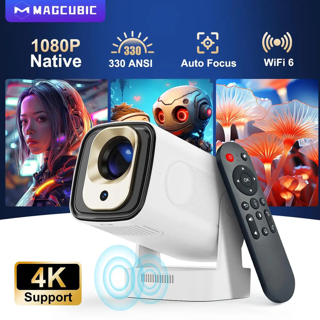 Magcubic Projector HY310 Auto Focus 4K Native 1080P 330ANSI Android11 5W Speaker Air Mouse Voice Assistant Upgrated HY300