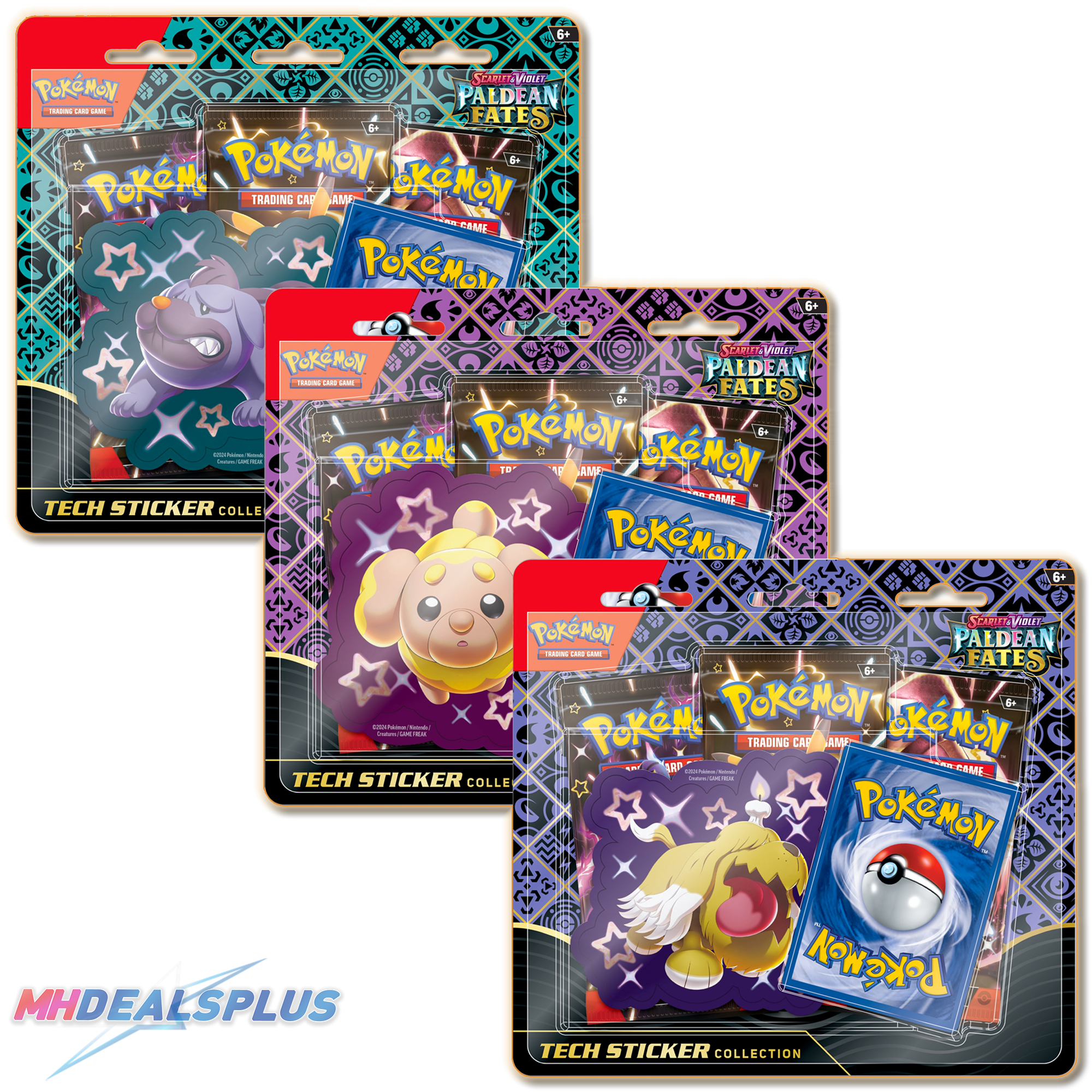 Pokemon Paldean Fates Tech Sticker Collection Set of 3