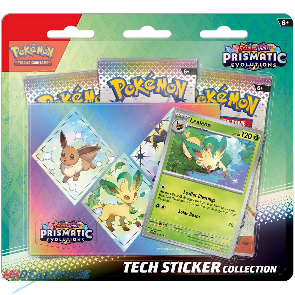 Pokemon Prismatic Evolutions Tech Sticker Collection Set of 3
