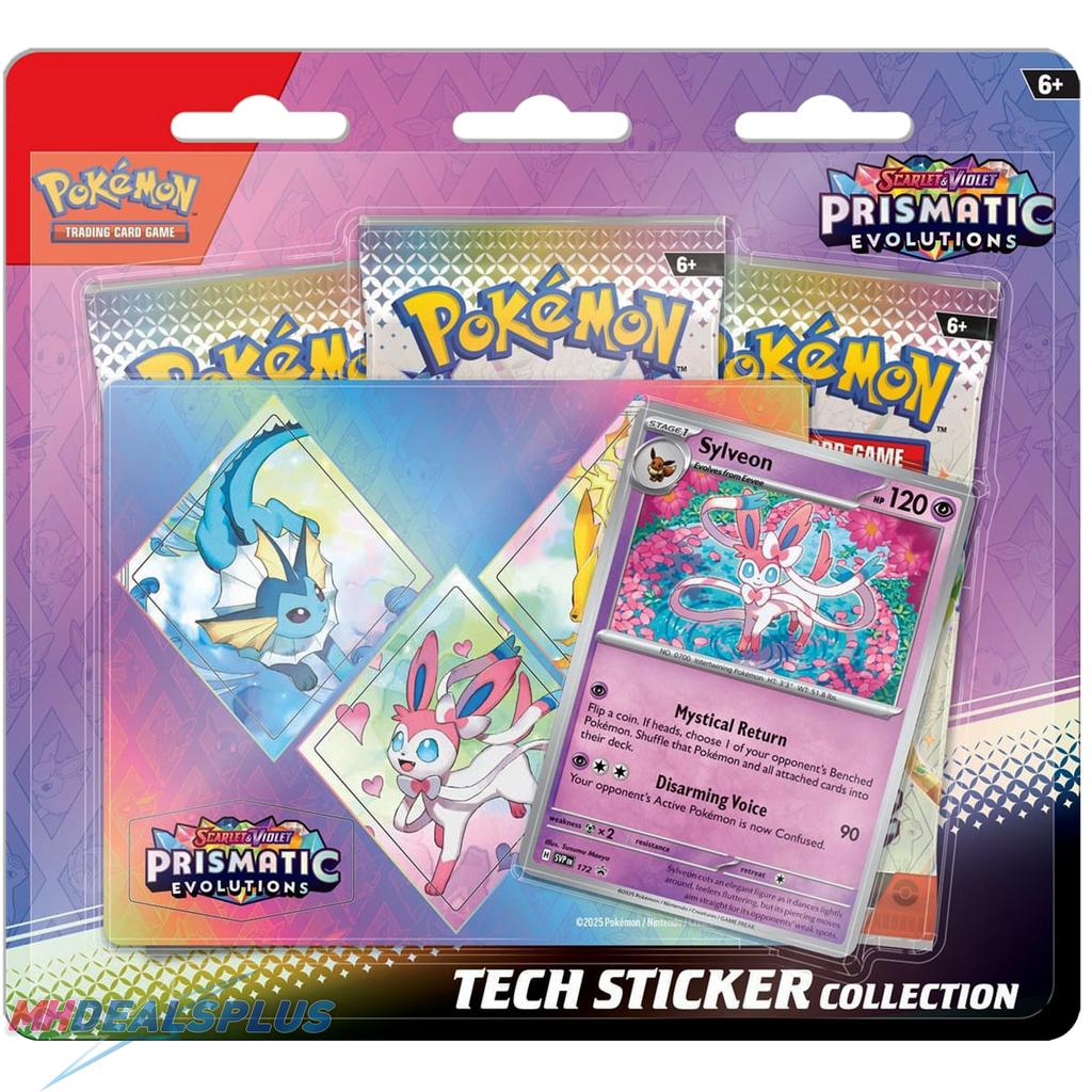 Pokemon Prismatic Evolutions Tech Sticker Collection Set of 3