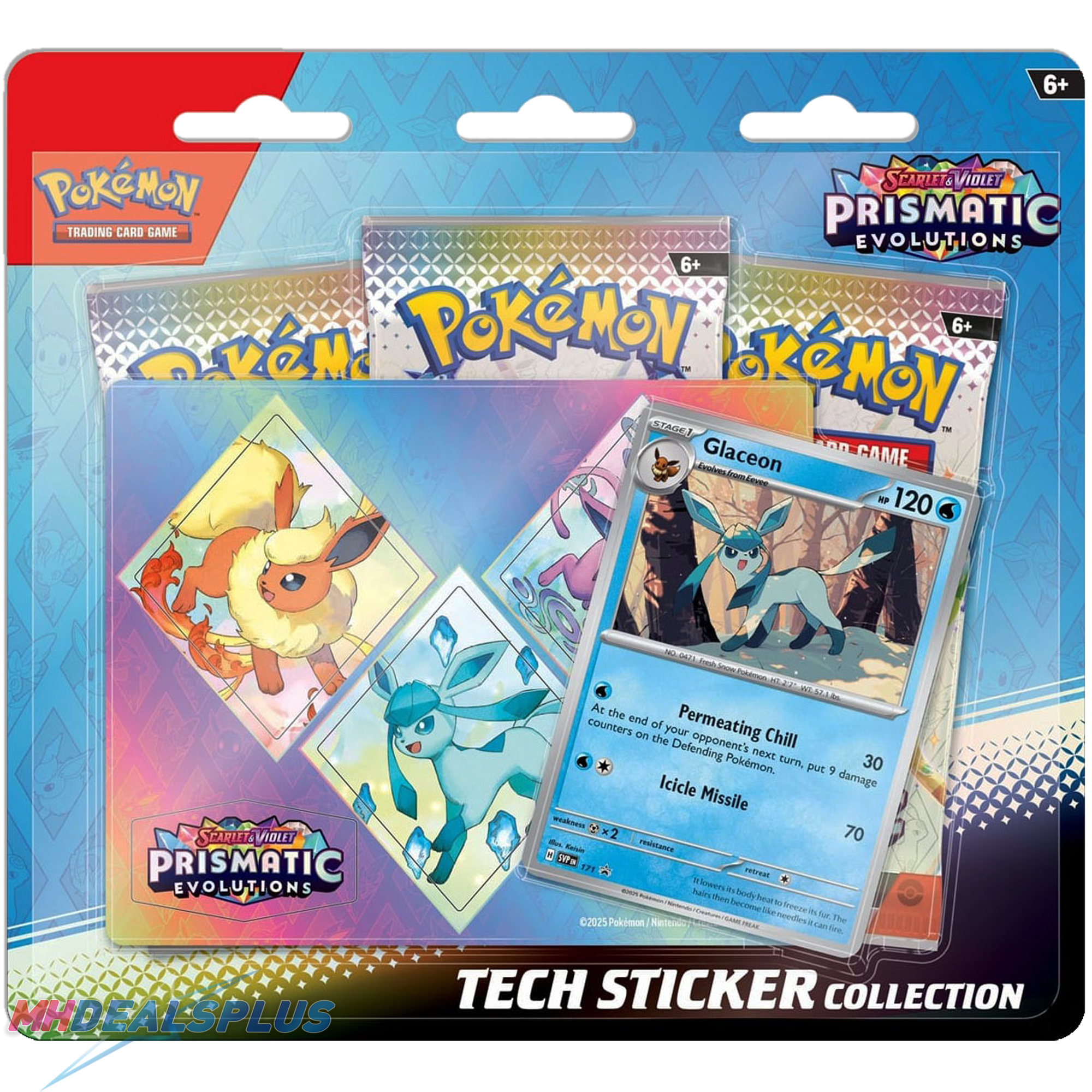 Pokemon Prismatic Evolutions Tech Sticker Collection Set of 3