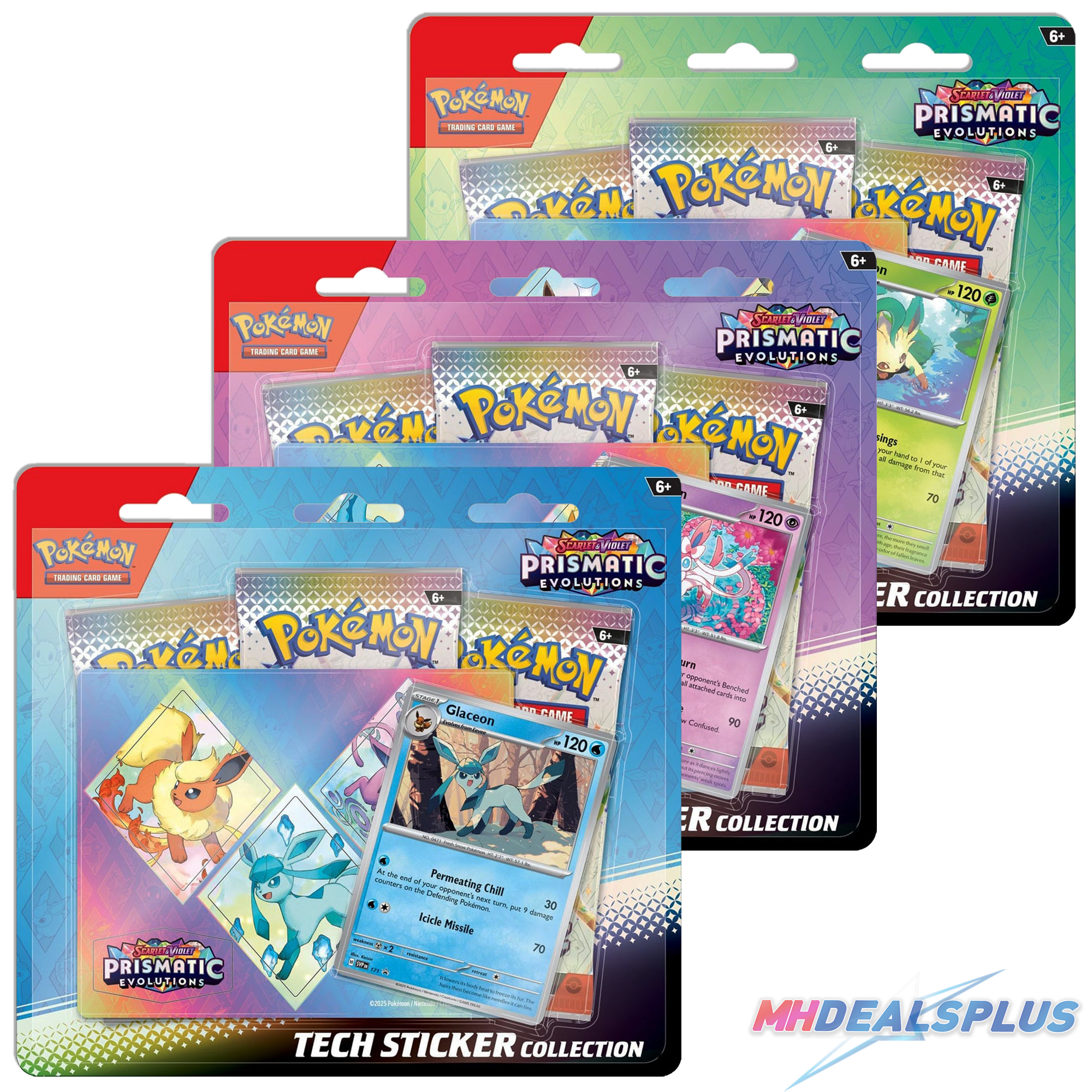 Pokemon Prismatic Evolutions Tech Sticker Collection Set of 3