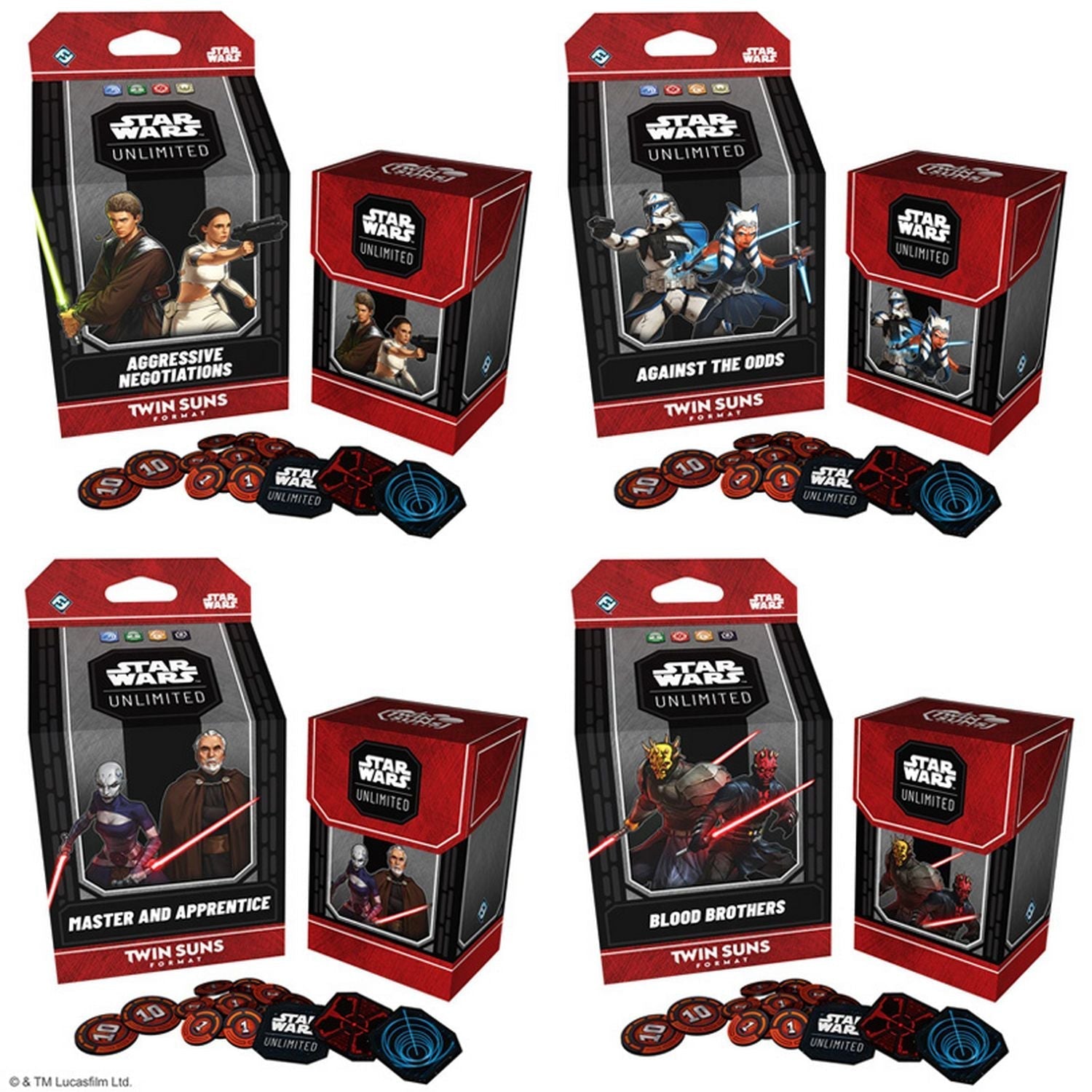 Star Wars: Unlimited – 2026 Twin Suns Deck-Display (4er-Set)