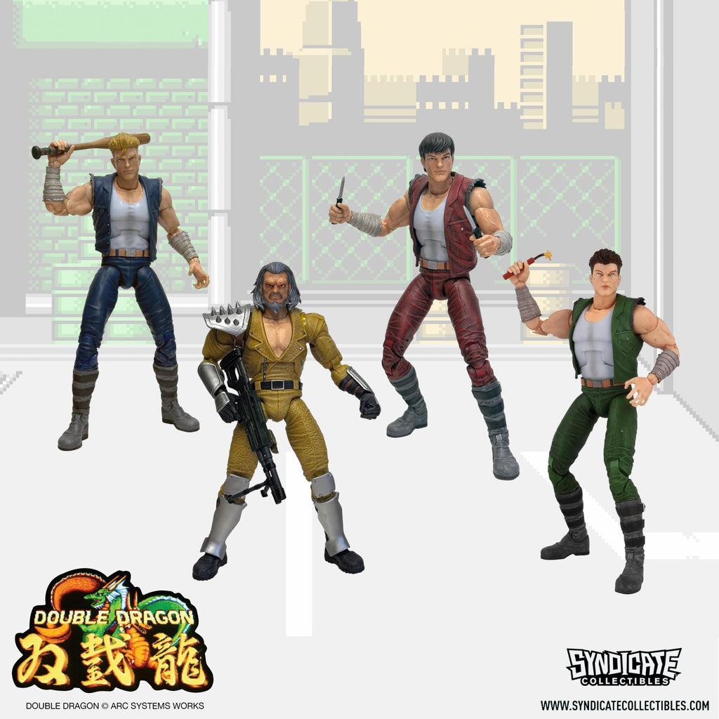 Double Dragon Deluxe Action Figure Set Of 4 | Billy, Jimmy, Willy, Jeff
