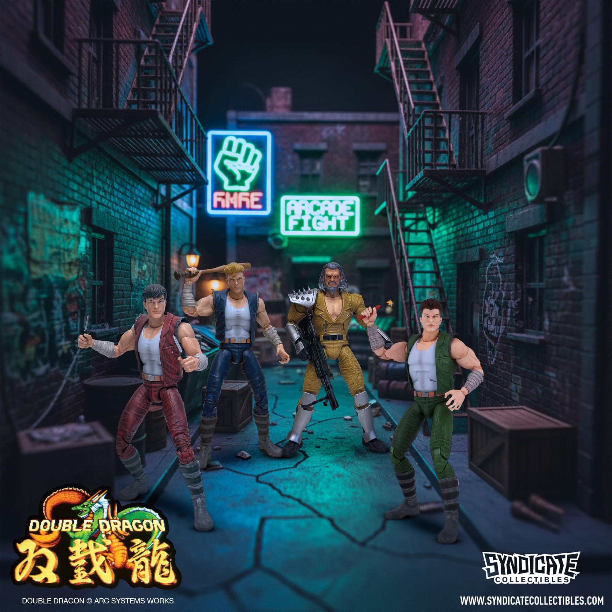 Double Dragon Deluxe Action Figure Set Of 4 | Billy, Jimmy, Willy, Jeff