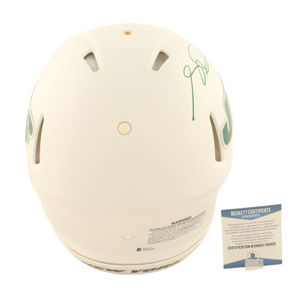Sam Darnold Autographed Signed Jets Full-Size Authentic On-Field Flat White Alternate Speed Helmet (Beckett)