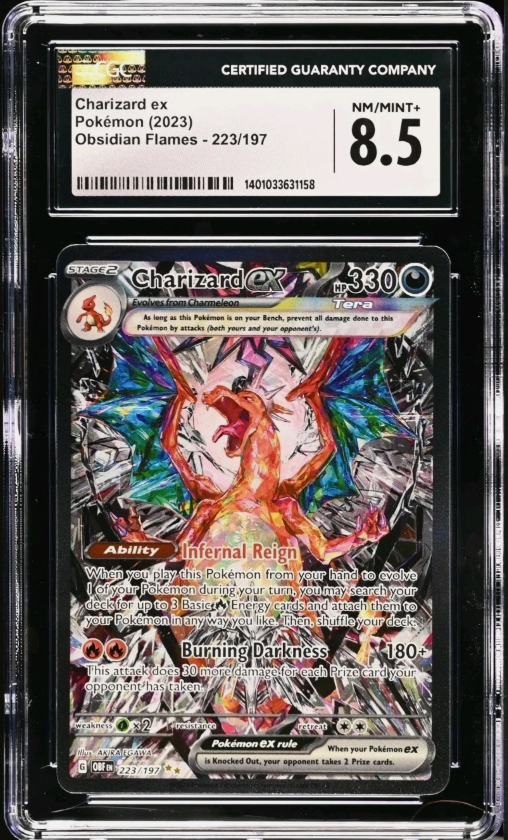 Charizard ex - Pokemon (2023) - Obsidian Flames - 223/197 - Special Illustration Rare - CGC Graded 8.5