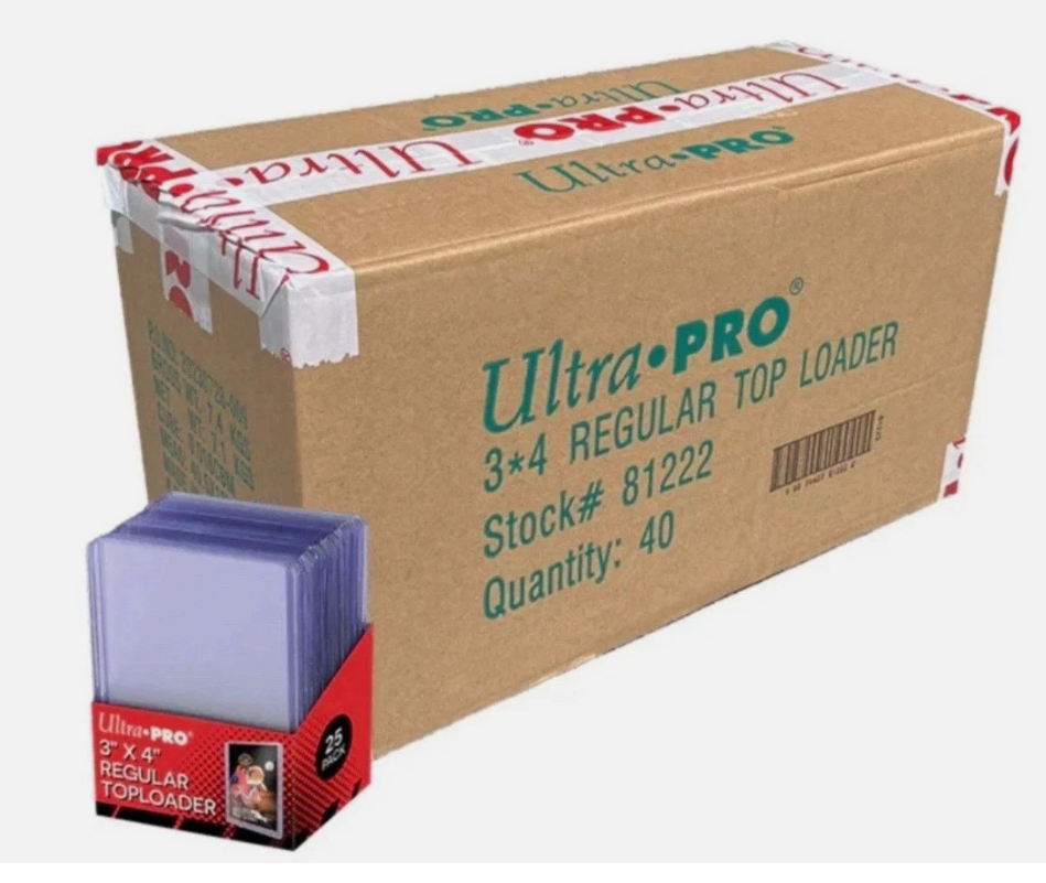 Ultra Pro 35pt Regular Toploader 3" x 4" 25ct - Super Clear (Case of 40 Top Loaders)
