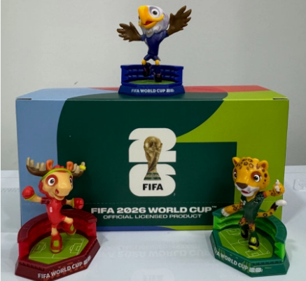 FIFA World Cup 2026™ Official Mascot Figurine with Standard Base 6cm Complete Set of 3 (Clutch (Eagle), Maple (Moose), and Zayu (Jaguar)) Brand New Sealed