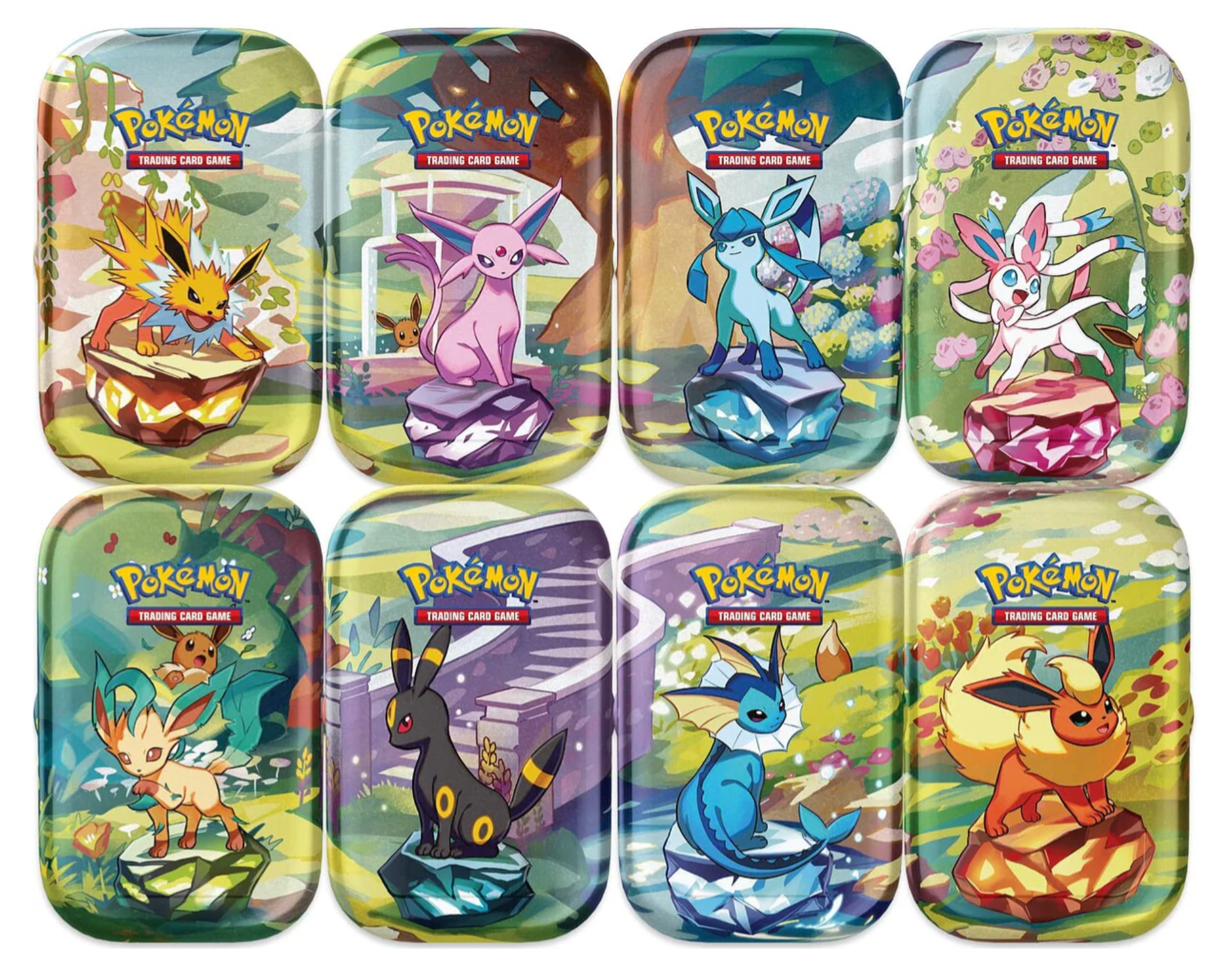 Pokémon TCG - Scarlet & Violet - Prismatic Evolutions - Sealed Case of 4 Mini Tin Display