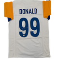 Aaron Donald Signed White Custom Jersey.  Beckett COA