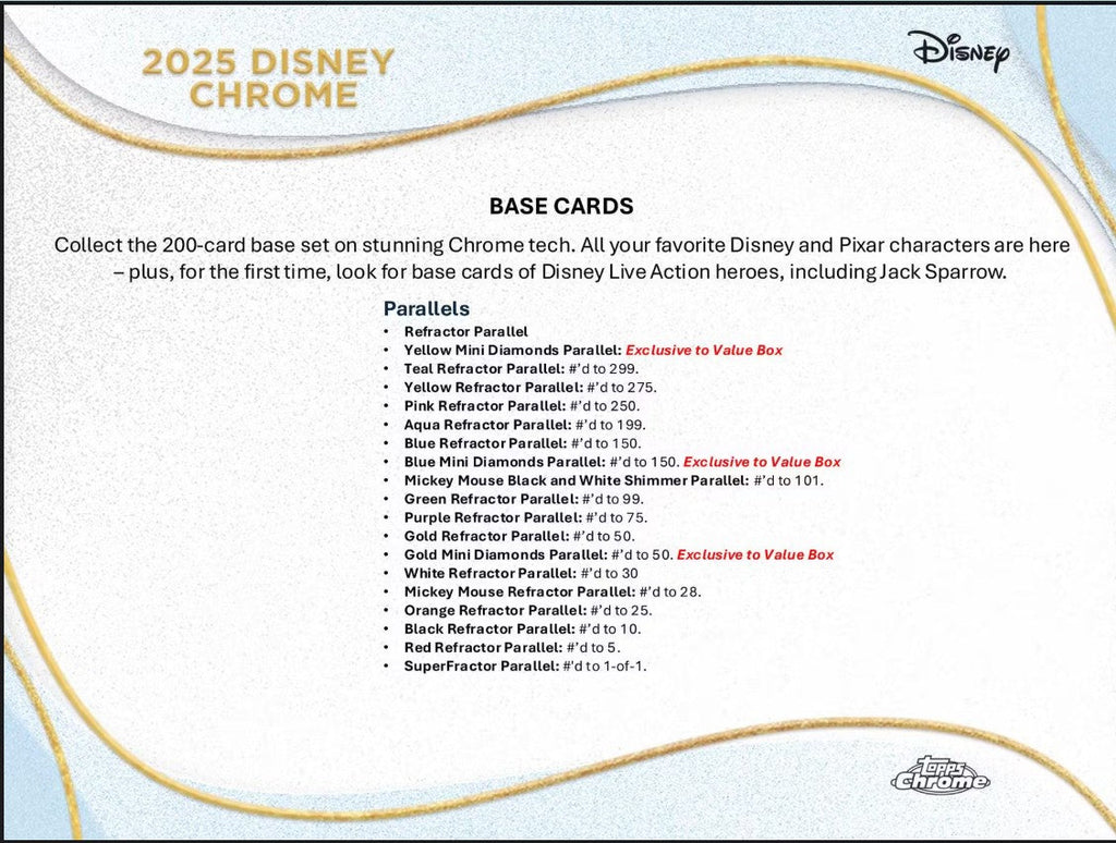 Disney Chrome 7-Pack Blaster 40-Box (Topps 2025) Case