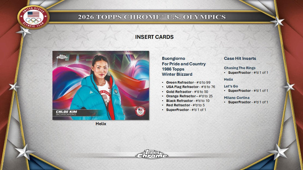 2026 Topps Chrome U.S. Olympics 7-Pack Blaster 40-Box Case