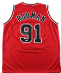 Dennis Rodman (HOF)  Signed Autographed Red Custom Jersey (JSA COA)
