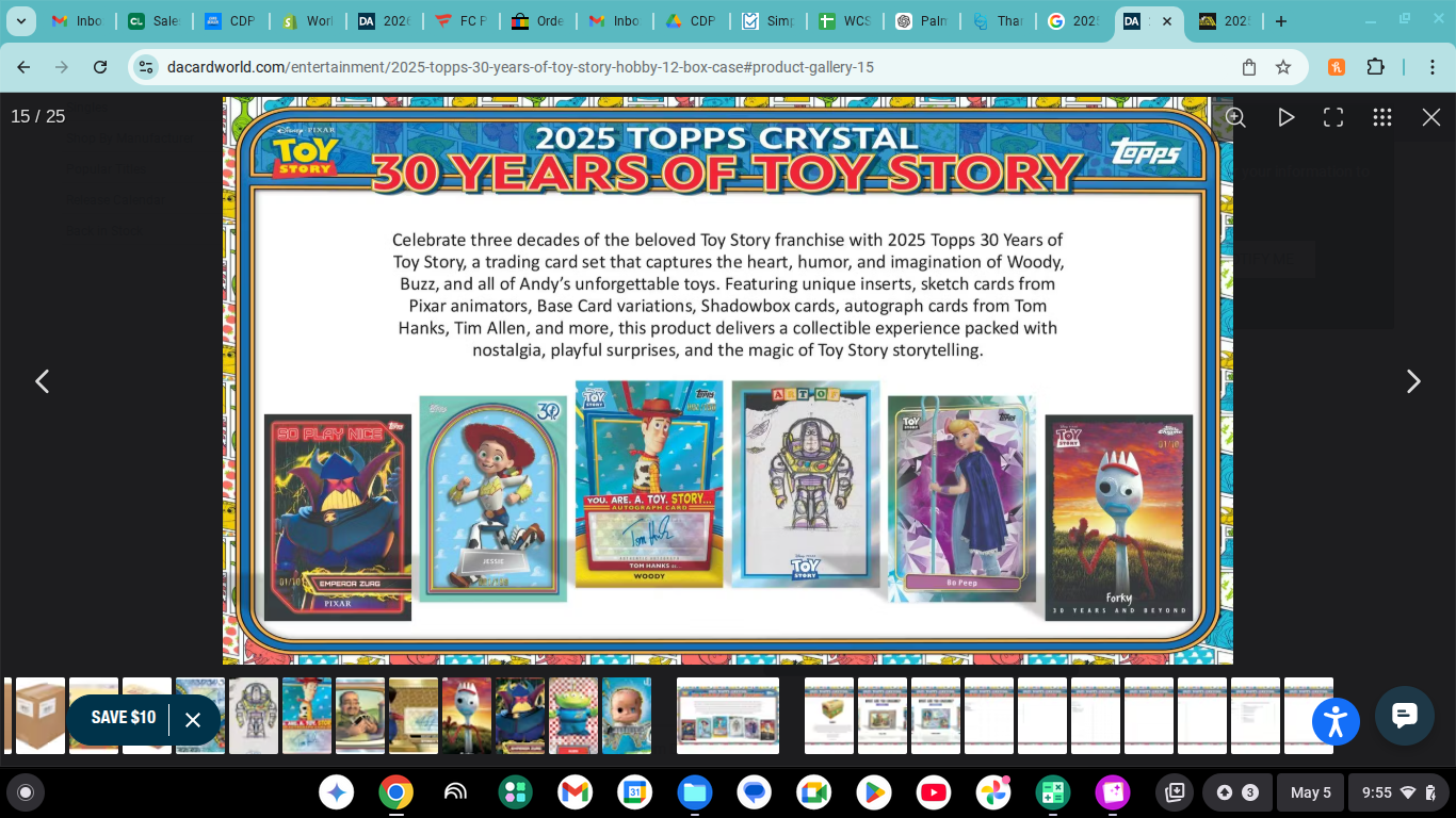 2025 Topps Crystal 30 Years of Toy Story Hobby Box