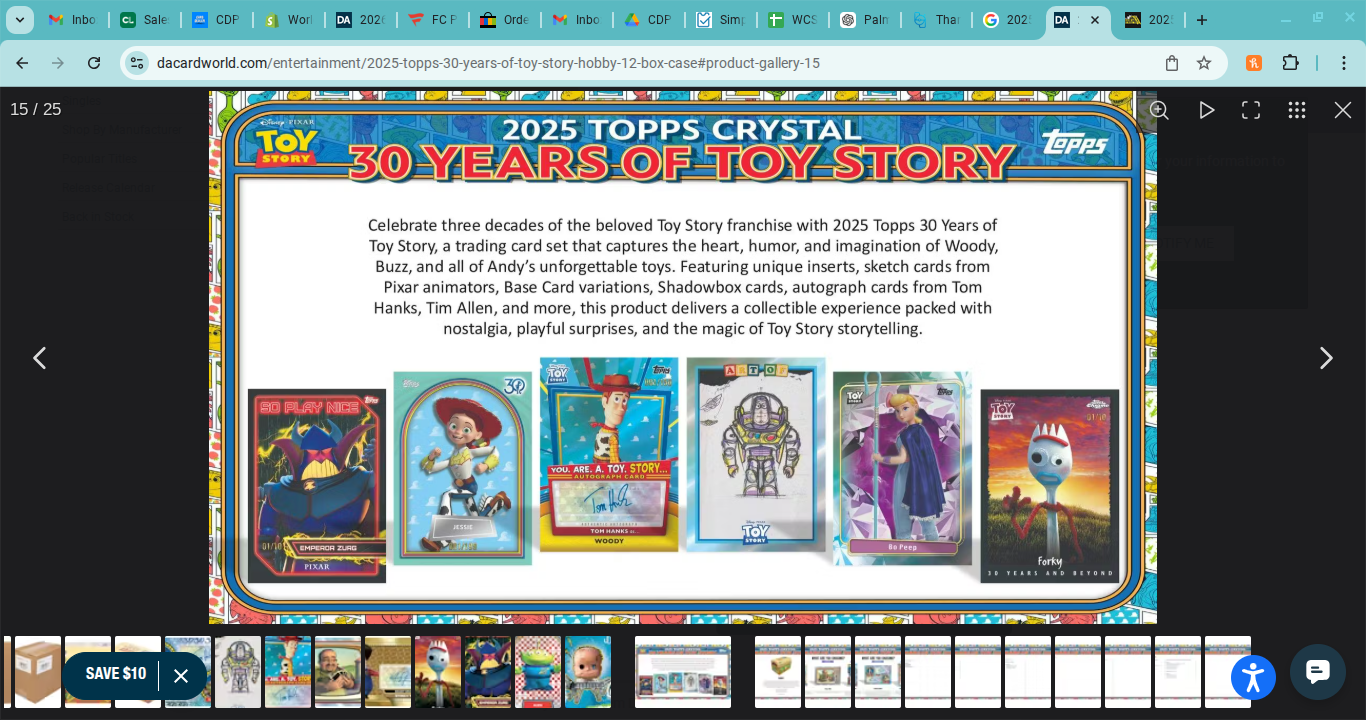 2025 Topps Crystal 30 Years of Toy Story Hobby Box