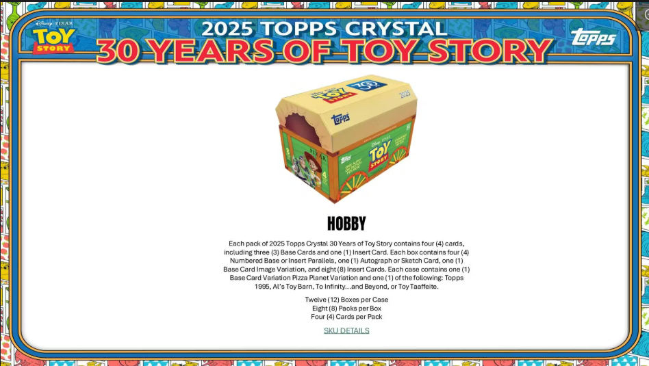 2025 Topps Crystal 30 Years of Toy Story Hobby Box