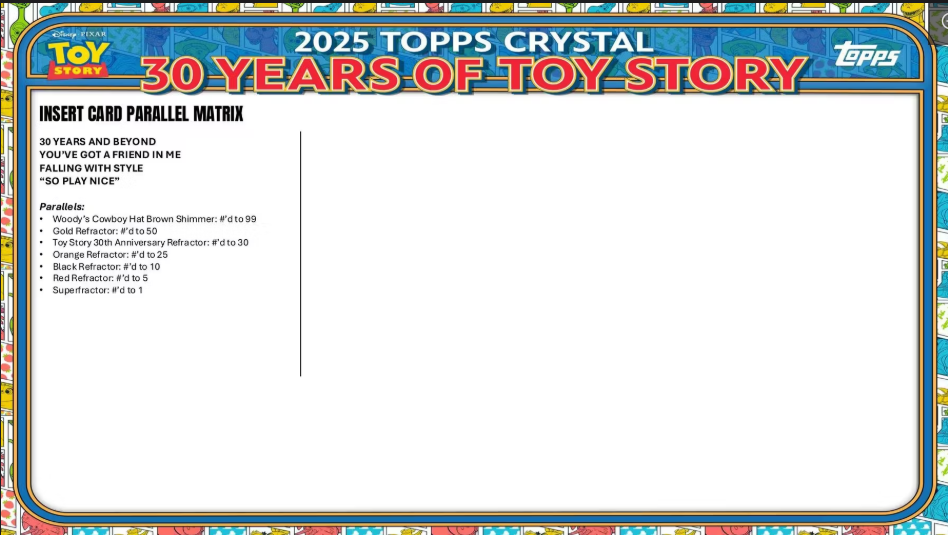 2025 Topps Crystal 30 Years of Toy Story Hobby Box
