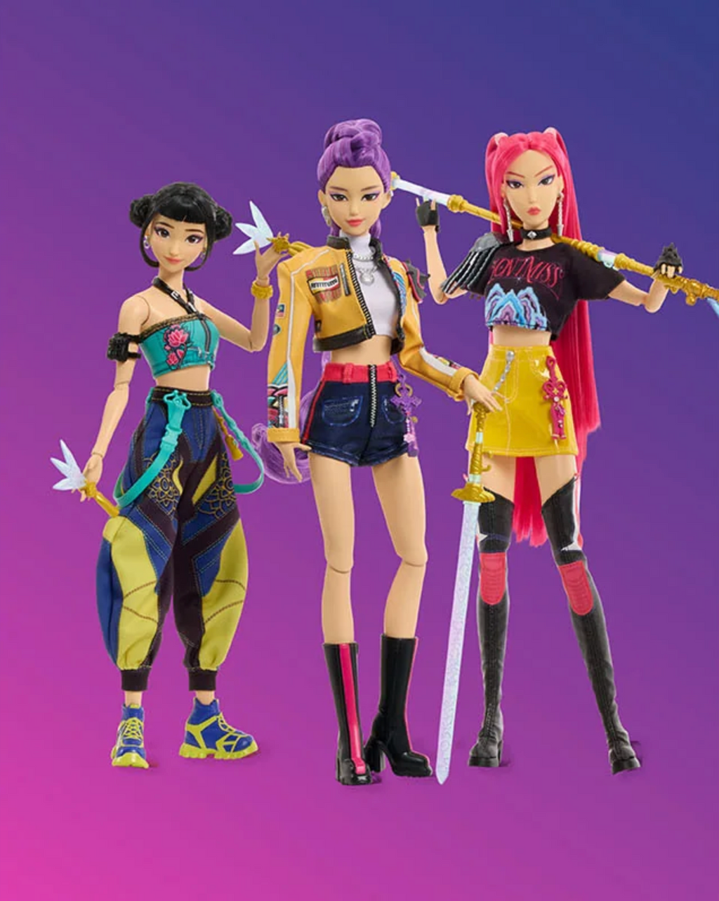 Mattel - KPOP Demon Hunters - Core Fashion Doll - Complete Set of 4 (Zoey, Mira, Rumi, Jinu) [PRE-ORDER AUGUST 2026]