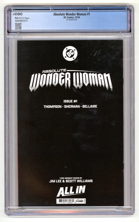 Absolute Wonder Woman: #1 [Jim Lee CGC 9.8  - 1:100] 2024